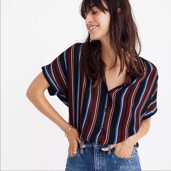 Madewell Tops - MADEWELL Central Oversized Button Down Shirt in Medford Stripe